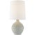 Modern AERIN by Visual Comfort Signature Morava 17" Hand Carved Table Lamp in Volcanic White with Linen Shade For Sale - Image 3 of 3