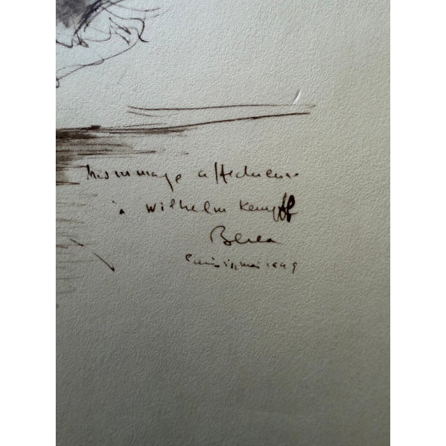 Traditional 1949 Dimitrie Berea Sketch of Famous Mid- Century of German Classical Pianist Wilhelm Kempff For Sale - Image 3 of 4