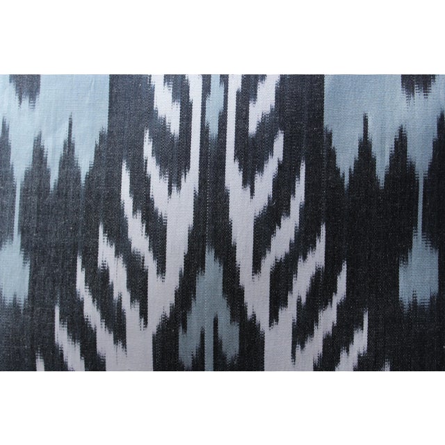 Bohemian silk ikat pillow with vibrant colors of Blue, white Super hand soft. Pillow has a zipper for closure. Insert is...