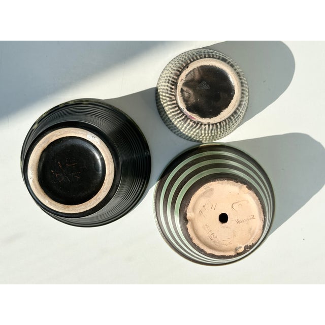 Vintage German Plant Pots in Mint Green and Brown-Anthracite Tones from Veb Keramik Meissen, 1950s, Set of 3 For Sale - Image 15 of 18