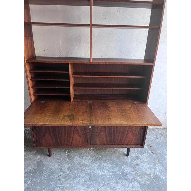 Wood Model HU-9 Secretaire Bookcase in Rosewood from Poul Hundevad, Denmark, 1960s For Sale - Image 7 of 10