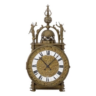 LeRolle Regence Style Brass Pedestal Clock For Sale