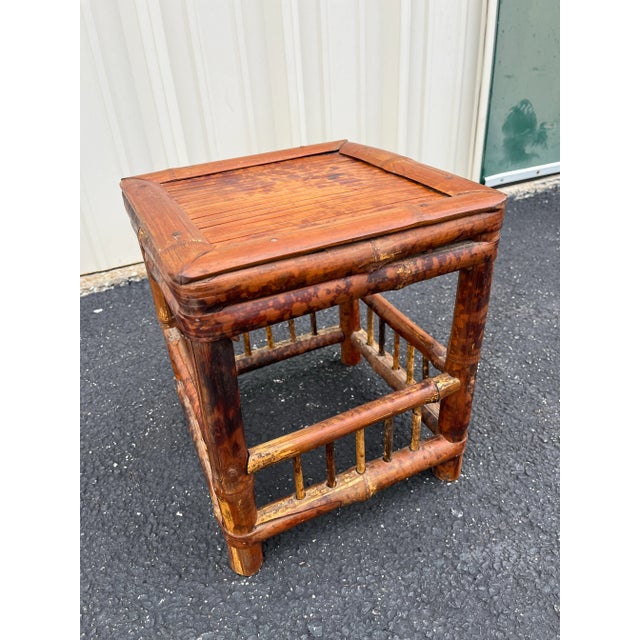 Mid 20th Century Mid 1900s Asian Dry-Joint Tortoise Bamboo Planter Stand For Sale - Image 5 of 12