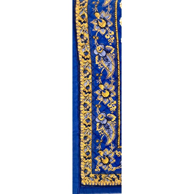 Late 20th Century Williams Sonoma Blue and Yellow French Country Floral Large Table Runner For Sale In Palm Springs - Image 6 of 9