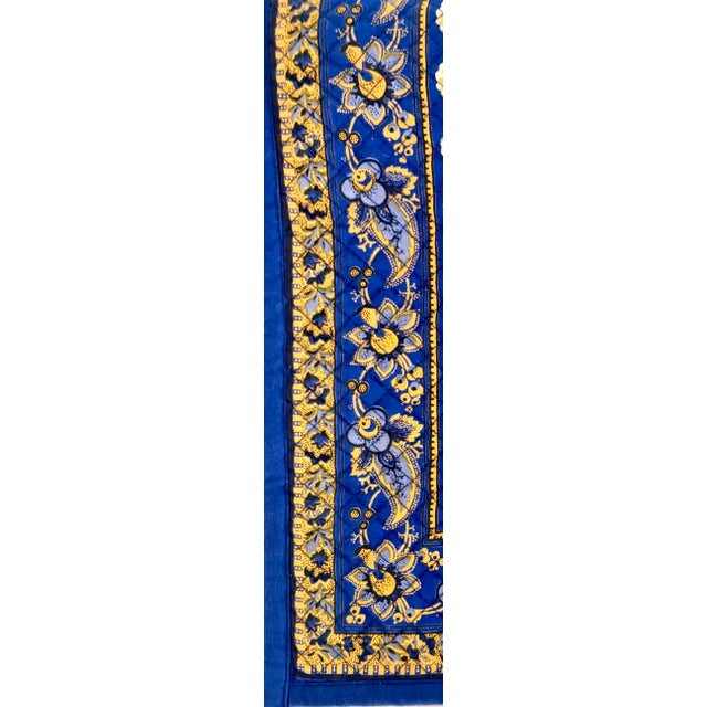 Williams Sonoma Blue and Yellow French Country Floral Large Table Runner For Sale In Palm Springs - Image 6 of 9