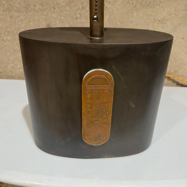 1950s Laris Refined Modern Table Lamp in Brass and Copper For Sale - Image 9 of 10