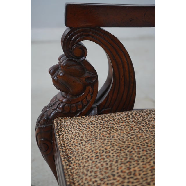 1990s Pair Maitland Smith Lion Head Regency Armchairs For Sale - Image 5 of 18