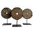 Late 20th Century Vintage Modern Rustic Black Stone Chiseled Disk on Stand Small For Sale - Image 5 of 7