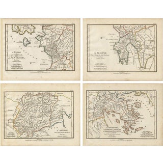 Ancient Peloponnese and Greek Islands Maps from Tardieu, 1825, Set of 4 For Sale