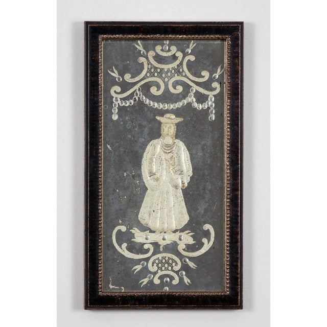 Venetian Etched Mirror Panel, Framed For Sale - Image 4 of 4