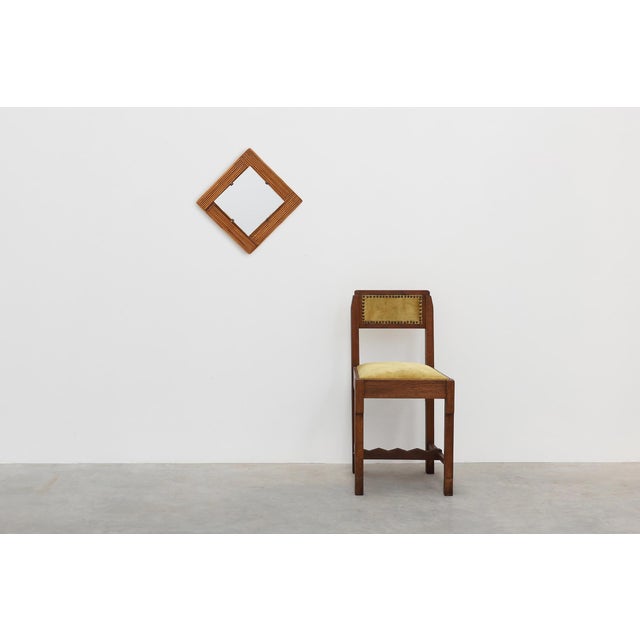 This charming mid-century French mirror features a square form presented on the diagonal, creating a distinctive diamond-...
