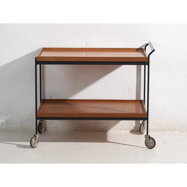 Vintage Serving Cart in Wood and Metal, Central Europe, 1960s For Sale - Image 5 of 10