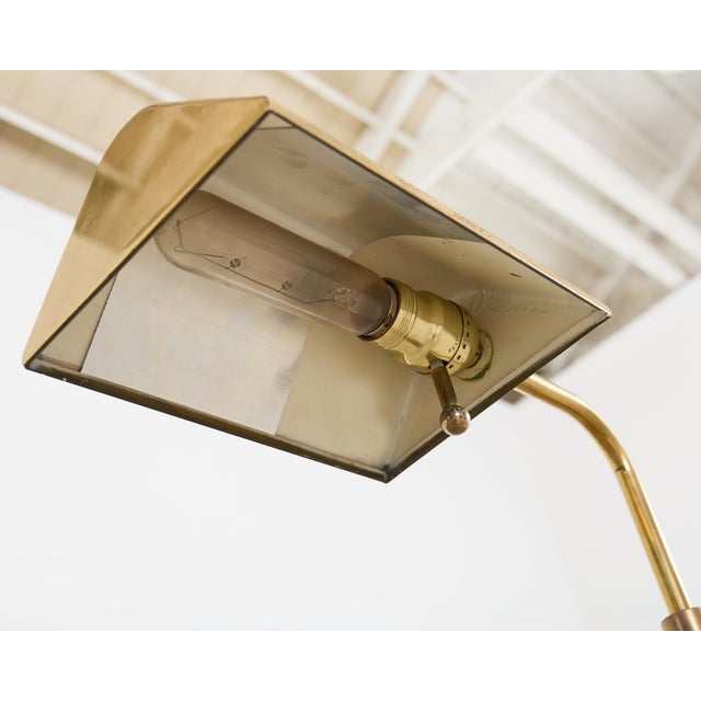 Mid 20th Century Mid-Century Modern Adjustable Patinated Brass Pharmacy Floor Lamp For Sale - Image 9 of 15