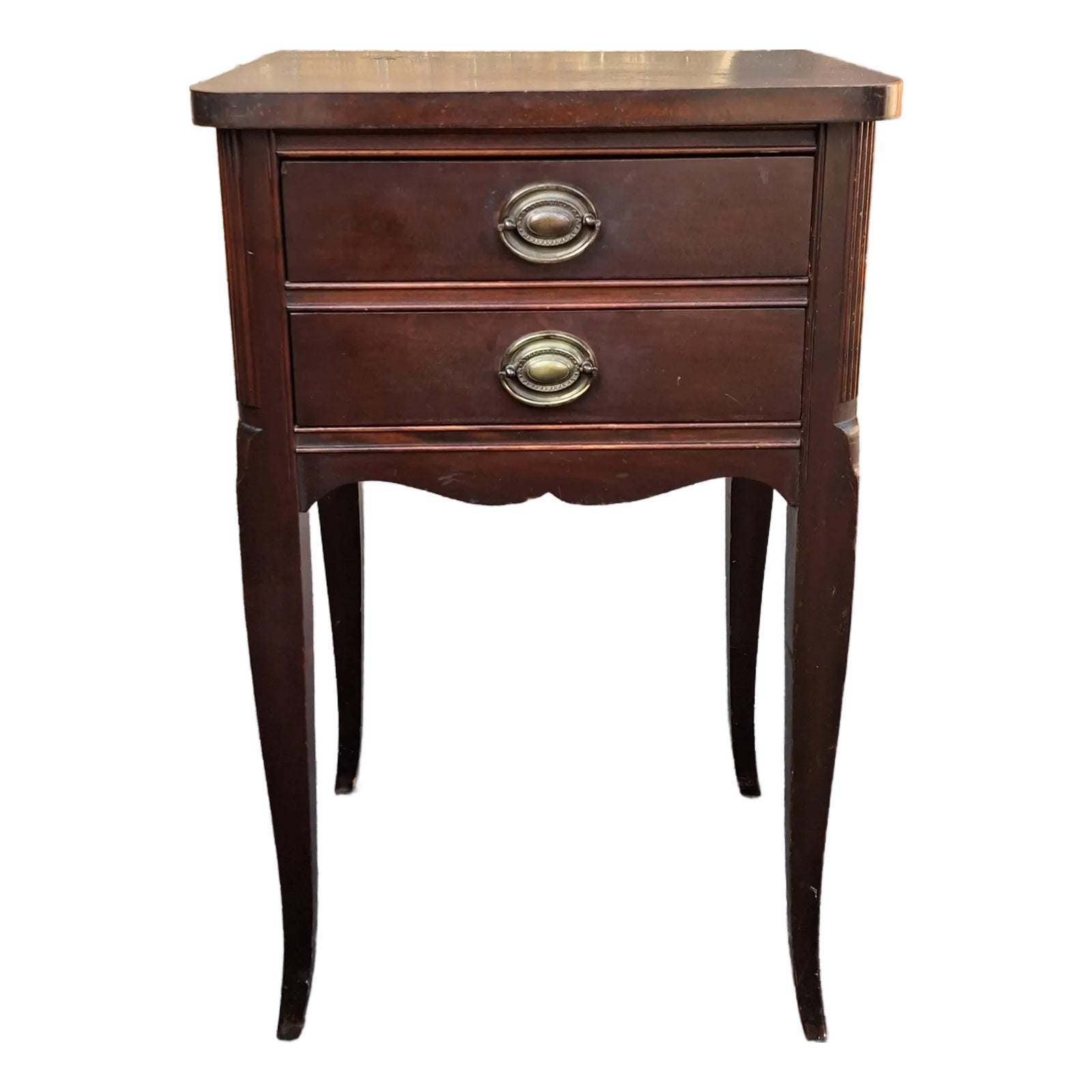 Federal Style Stained Mahogany Two-Drawer Side Table Nightstand, Circa ...