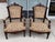This pair of antique Eastlake parlor chairs features richly toned walnut frames with carved cresting, shaped arms, turned...