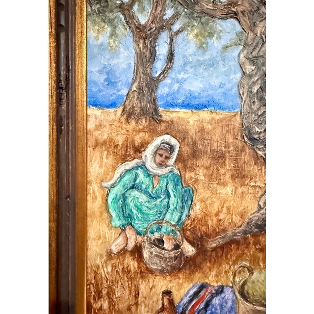 Mid 20th Century Zvi Livni, Modernist Old City Jerusalem Israel Landscape Oil Painting Zvi Livni Judaica Art, 20th Century For Sale - Image 5 of 9