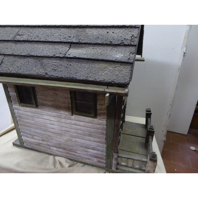 Antique model of Hudson, NY train station, one side of house can be removed to get inside the model, with wooden gutters,...