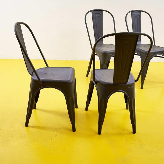Industrial Style Metal Chairs, Set of 4 For Sale - Image 10 of 12