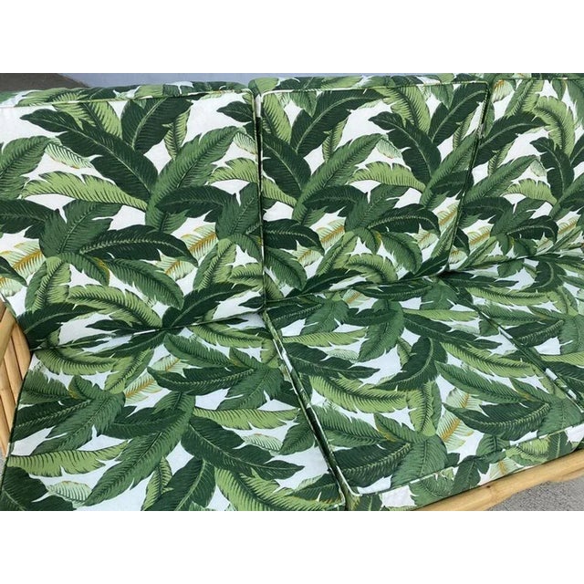 Wood Restored Rattan 3/4 Reverse Pretzel Sofa For Sale - Image 7 of 7