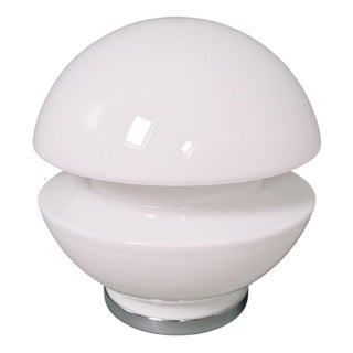 Space Age White Opaline and Chrome Metal Table Lamp, 1970s For Sale