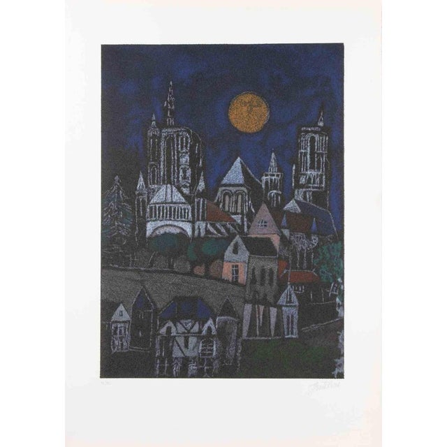 Franco Gentilini, Church, Screenprint, 1970s For Sale - Image 4 of 4