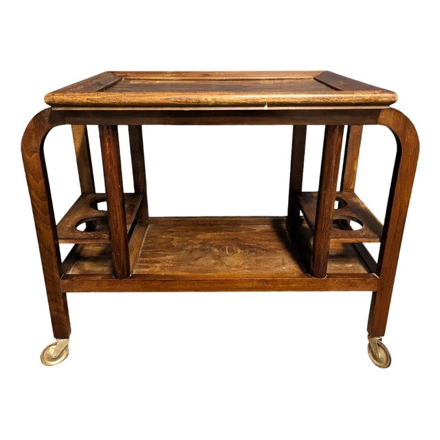 Rolling Wood Trolley, 1960s For Sale