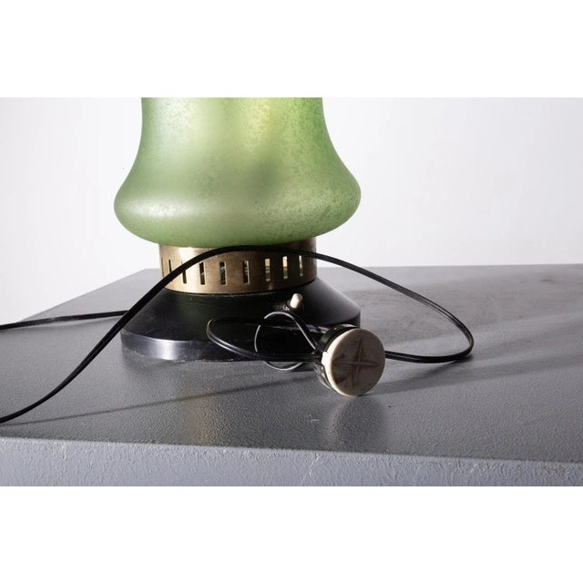 Stilnovo Italian Table Lamp in Green Glass from Stilnovo, 1960 For Sale - Image 4 of 9