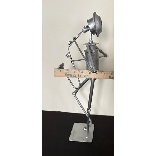 Handcrafted Ghanaian Recycled Metal Musician Sculpture For Sale - Image 9 of 12