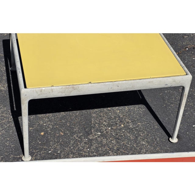 1970s 1970s Attributed to Richard Schultz Style Knoll Aluminum and Yellow Enamel Side-Coffee Table For Sale - Image 5 of 15