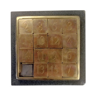 Vintage Brass & Stone Number Game For Sale