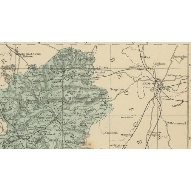 Antique Map of Buckinghamshire, 1885 For Sale - Image 6 of 14