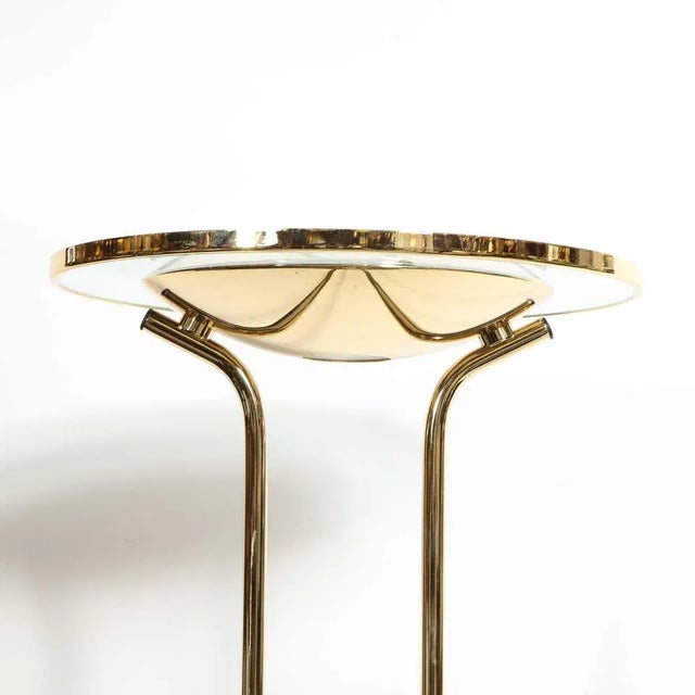 Modernist Polished Brass & Clear Glass "Estiluz" Floor Lamp by Leonardo Marelli For Sale - Image 12 of 13