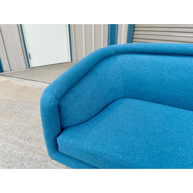 1980s Mid Century Modern Curved Sofa For Sale In Los Angeles - Image 6 of 11
