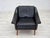 1960s, Danish armchair by Aage Christensen. Original black furniture leather, teak wood legs. Original good condition: no...