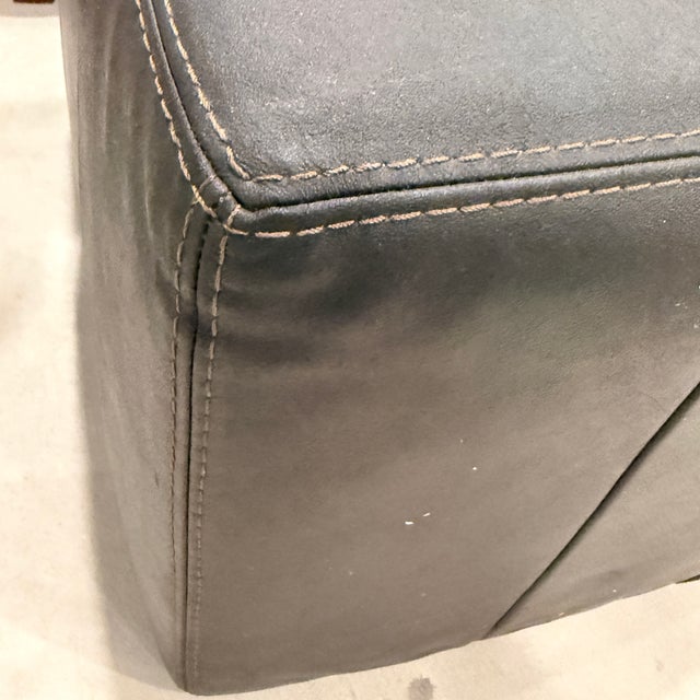 Chocolate Calia Italian Leather Chair and Ottoman For Sale - Image 8 of 10