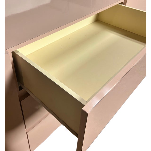 Wood 1980s Vintage Pink Post Modern 6 Draw Dresser For Sale - Image 7 of 7