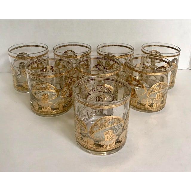 Culver Ltd 22k Gold Mushroom Glasses Set of 8 Chairish
