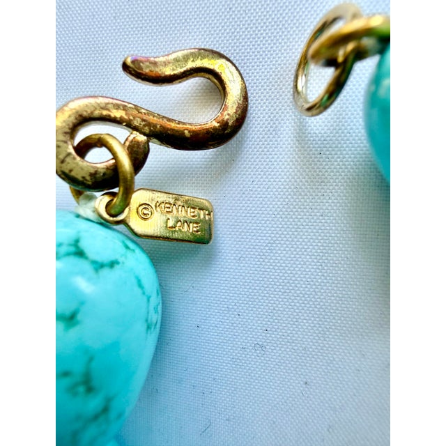 60s Kenneth Lane Necklace Turquoise Blue Stone Bead Jay KJL Vintage For Sale - Image 11 of 12