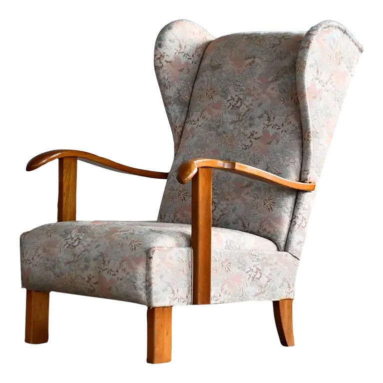 Fritz Hansen Model 1582 Wingback Lounge Chair Danish Mid