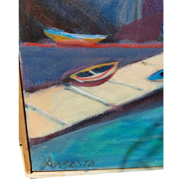 Original oil on canvas by American artist Ann Sayre Wiseman (1926–2013), signed “Ansayre” and dated 2004. The painting...