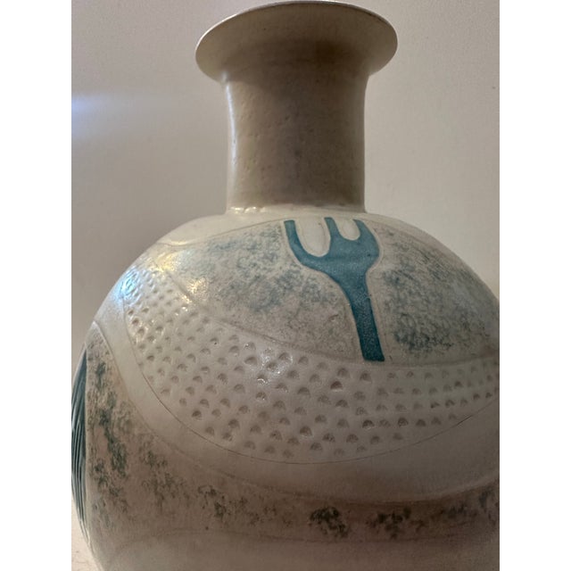 Contemporary Ceramic Vessel With Abstract Design For Sale - Image 3 of 8