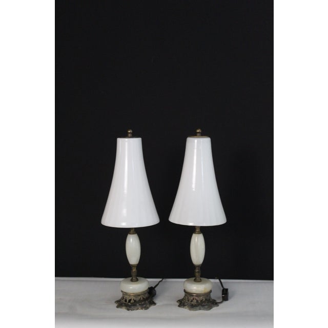 Petite Pair of Petite Maison Charles Style Boudoir Lamps For Sale - Image 11 of 15