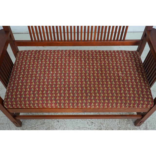 2000 - 2009 Stickley Mission Cherry Spindle Back Settee For Sale - Image 5 of 18