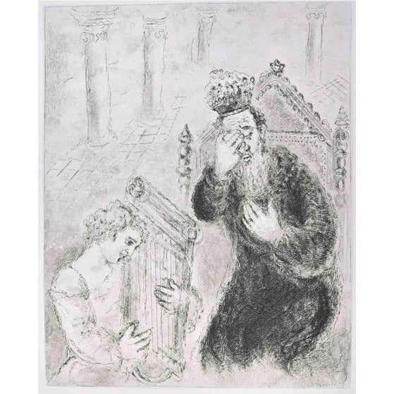 Marc Chagall, Saul and David, 275 Edition, 1956, Etching For Sale
