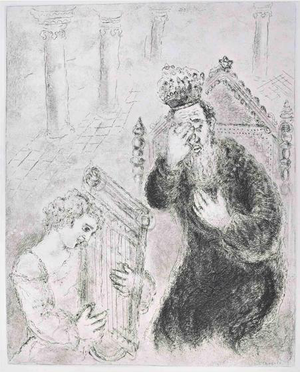 Marc Chagall, Saul and David, 275 Edition, 1956, Etching