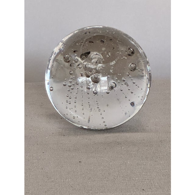 Vintage Italian Murano Style Glass Sculpture With Bubbles For Sale - Image 4 of 4