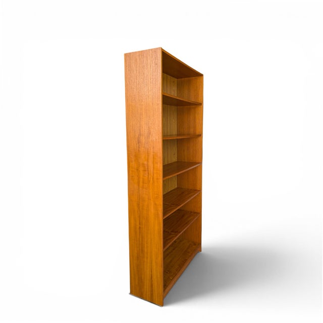 Late 20th Century Vintage Danish Modern Teak Bookcase With Adjustable Shelves For Sale - Image 5 of 15