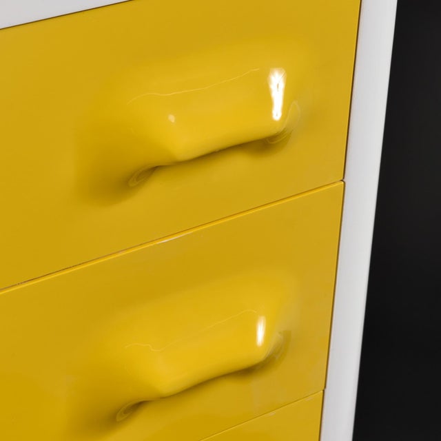 Restored Raymond Loewy Inspired Yellow Chapter One Highboy Dresser Chest For Sale - Image 12 of 13