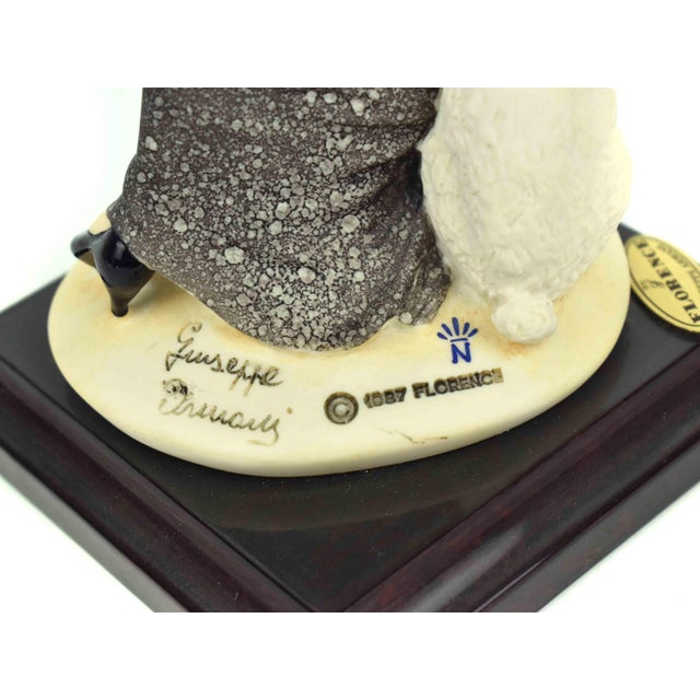 1987 Giuseppe Armani Lady With Poodle Signed Sculpture Florence Italian Figurine For Sale - Image 11 of 12