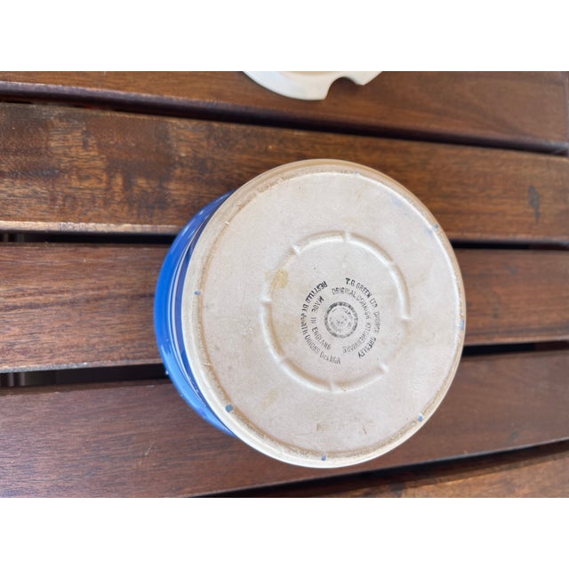 Tg Green Cornishware Blue White Butter Dish For Sale - Image 4 of 5